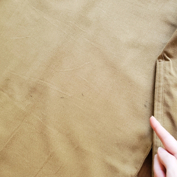 Vintage 50's Korean War men's M/L tan khaki wool long sleeve military shirt - Picture 10 of 11